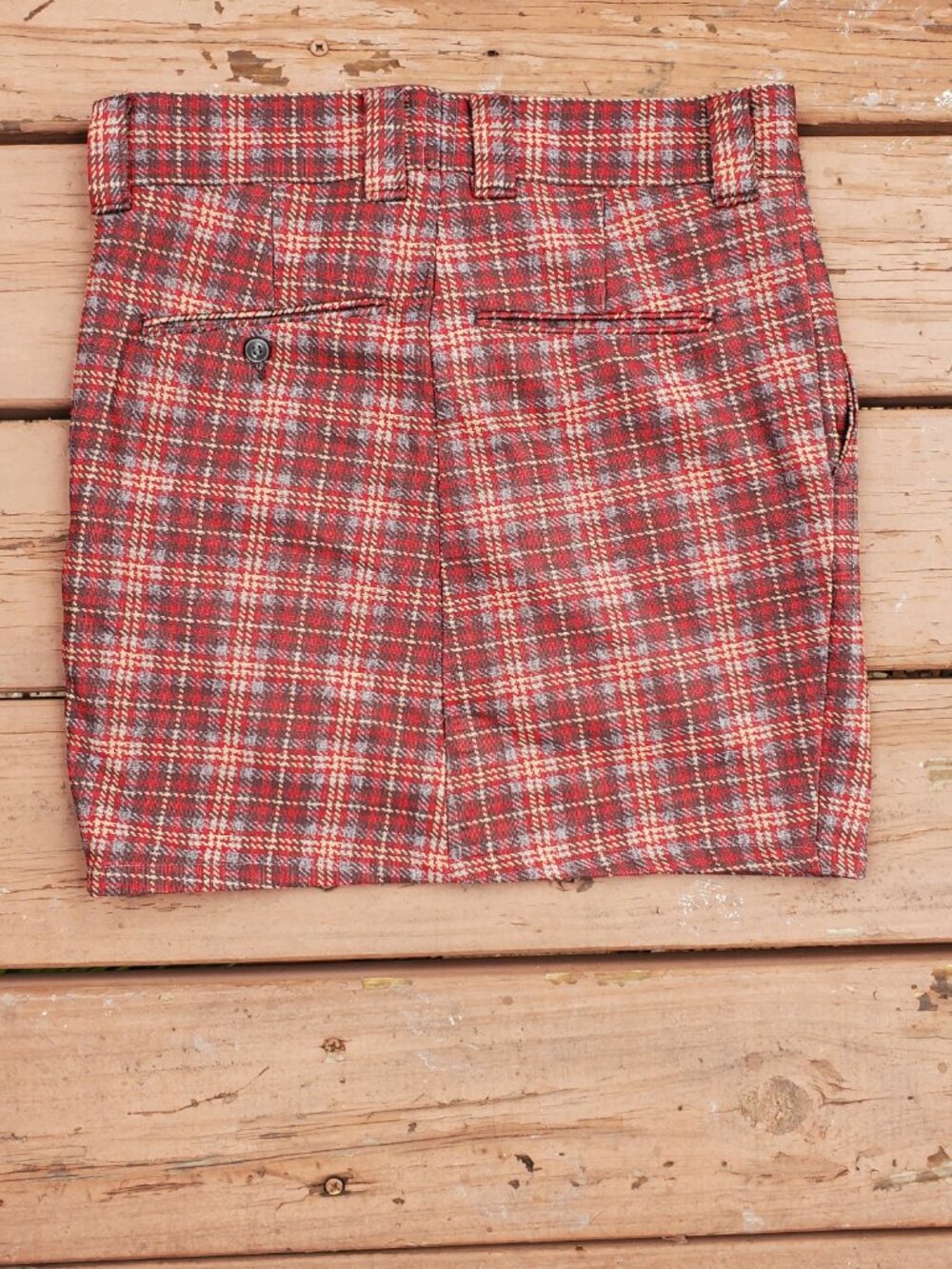RE:Denim Plaid Upcycled Double Knit Skirt - Size 28 - Picture 9 of 13